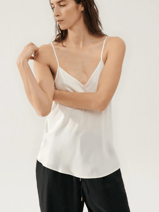 Bias Cut Cami in White