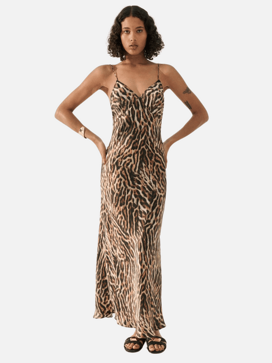 Deco Ruched Dress in Rouleau Leopard