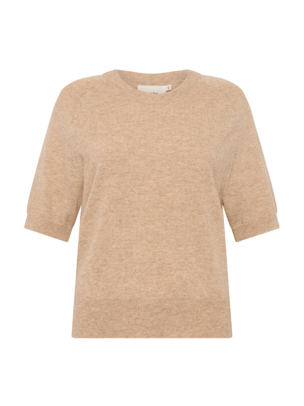 Wool Cashmere T-Shirt Knit in Tan