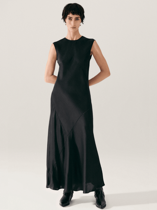 PRE-ORDER Splice Sleeveless Dress in Black