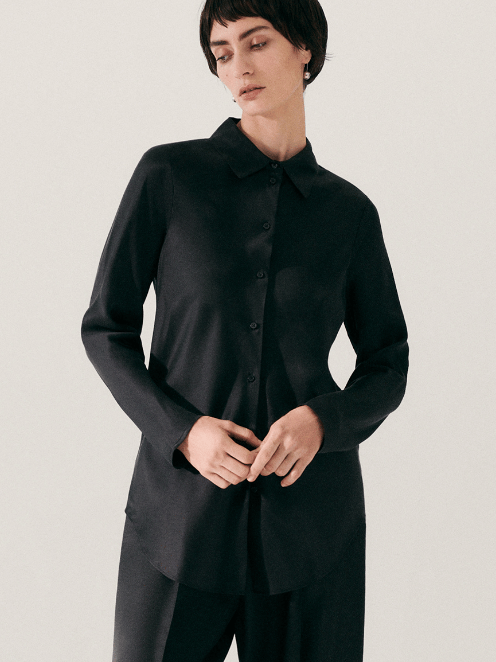 Bias Cut Shirt in Black