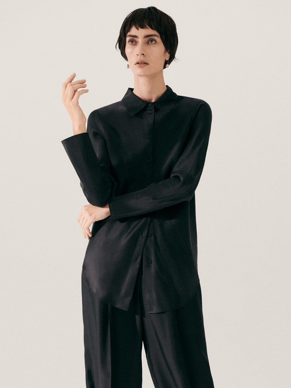 Bias Cut Shirt in Black