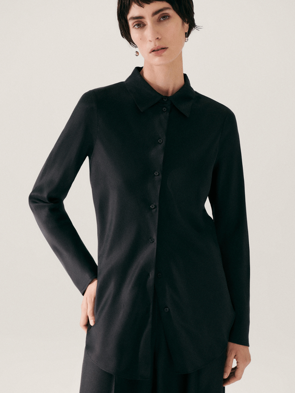 Bias Cut Shirt in Black