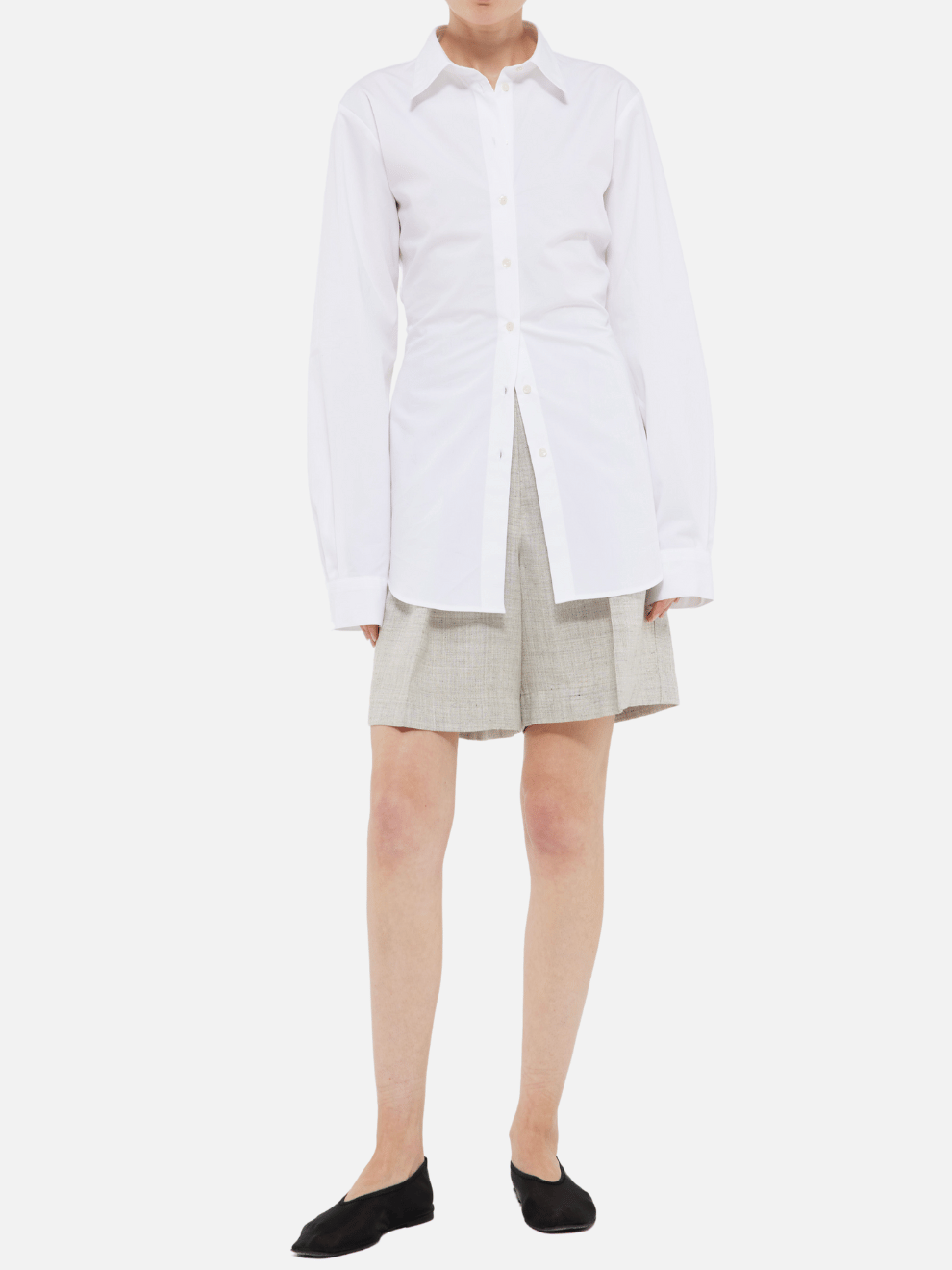 Shaped Poplin Shirt in White