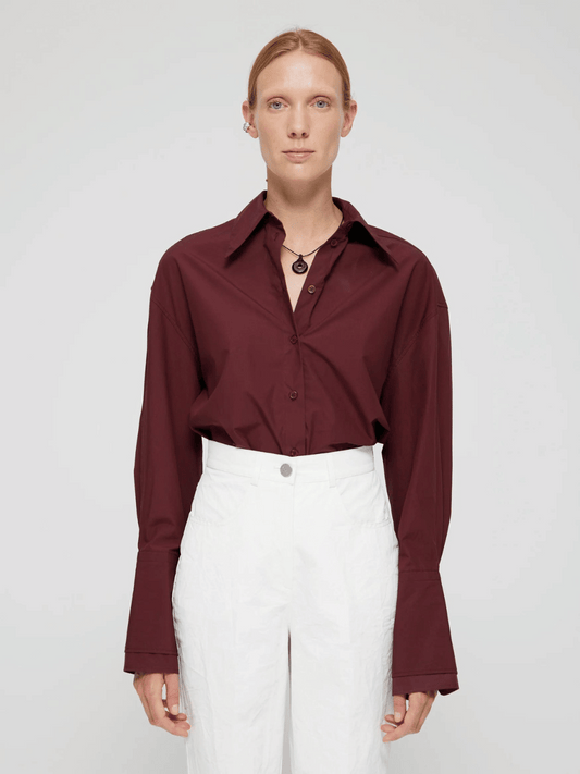 Classic Double-Cuff Shirt in Mulberry