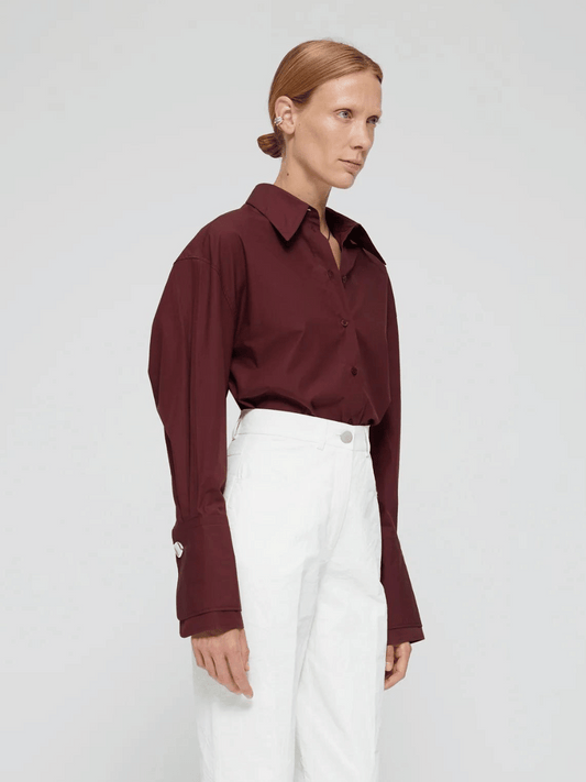 Classic Double-Cuff Shirt in Mulberry