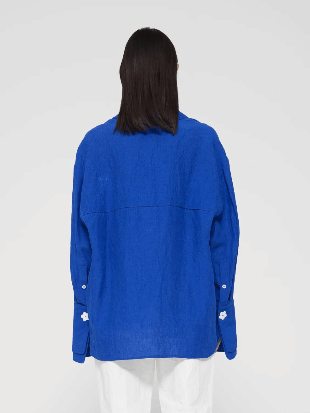 Double-Cuff Shirt in Blue