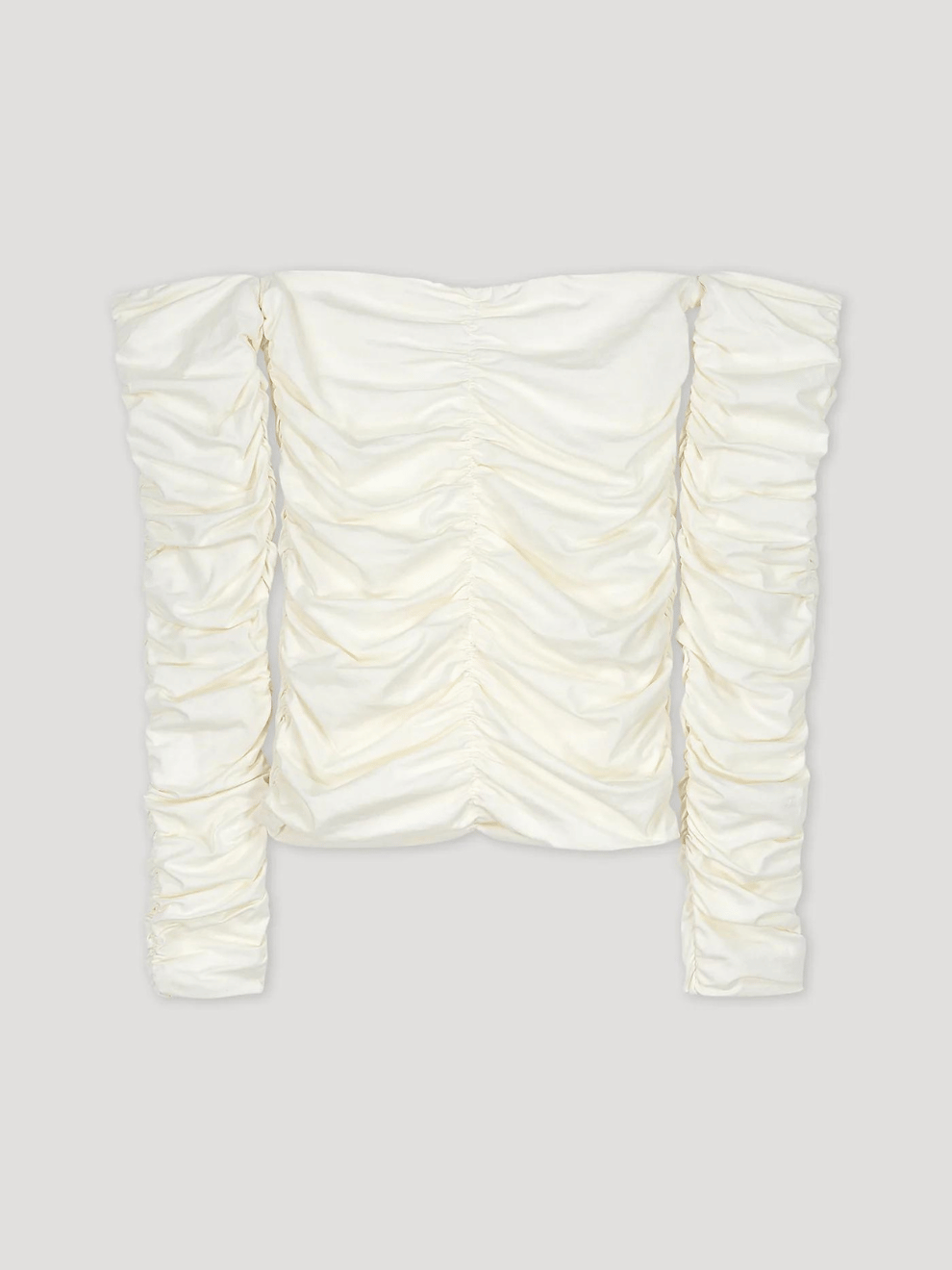 Smocked Off-Shoulder Top in White