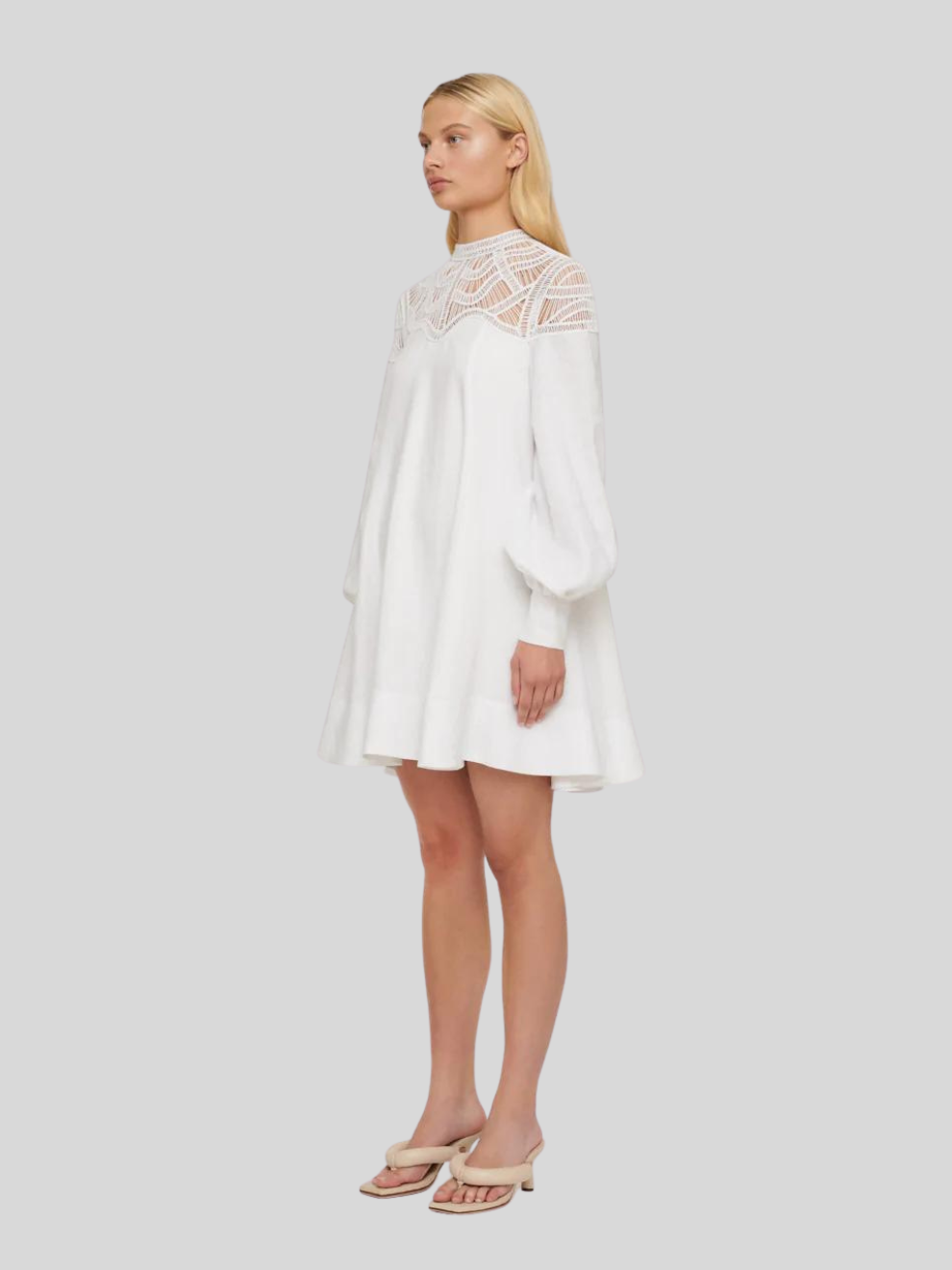 Inka Linen Mini Dress in White