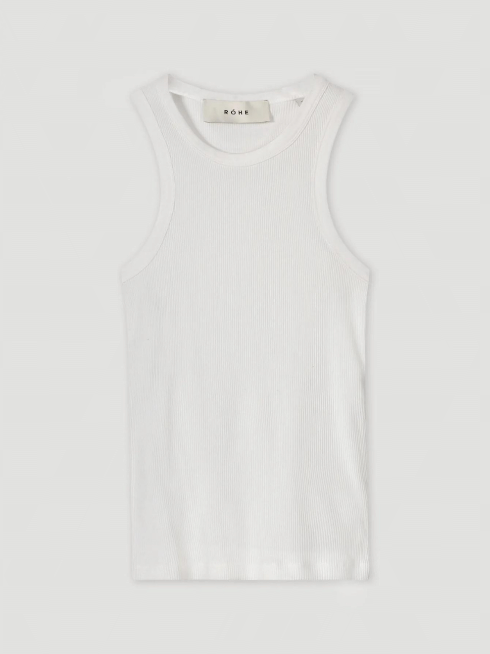 Cotton-Blend Rib Top in White