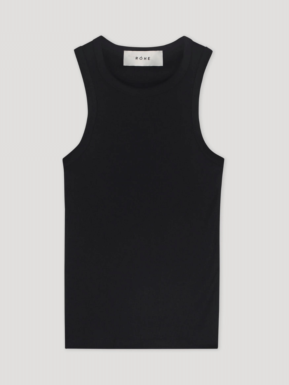 Cotton-Blend Rib Top in Black