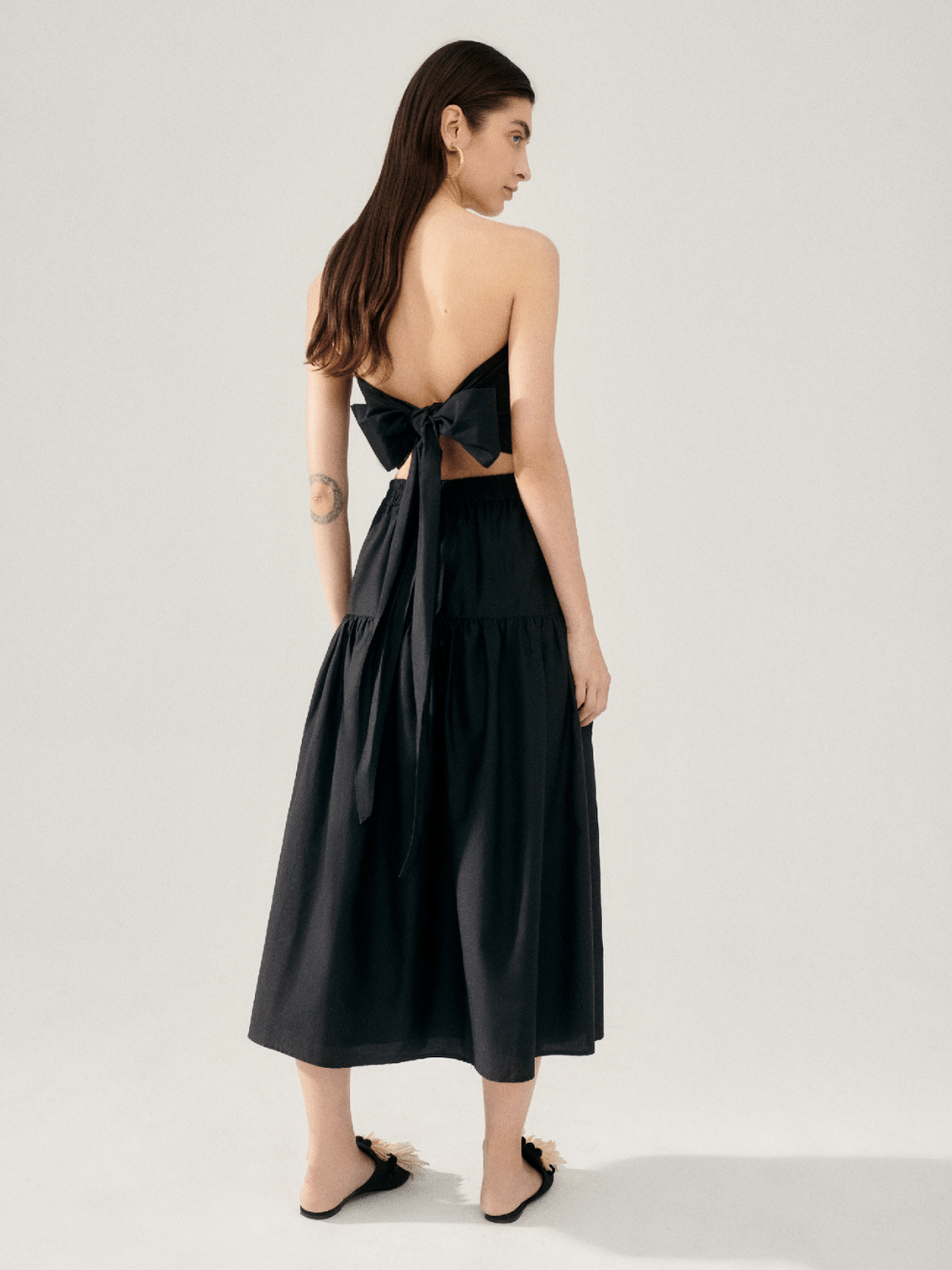 Cotton Silk 80's Skirt in Black