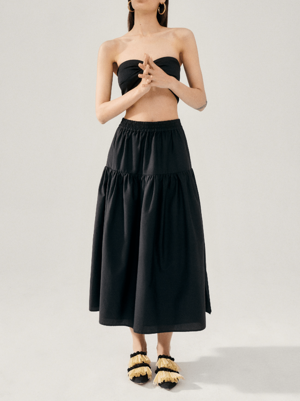 Cotton Silk 80's Skirt in Black