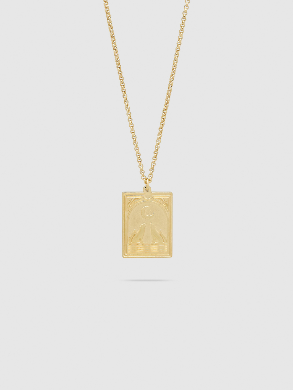 Tom Wood Tarot Moon Pendant in Gold Front