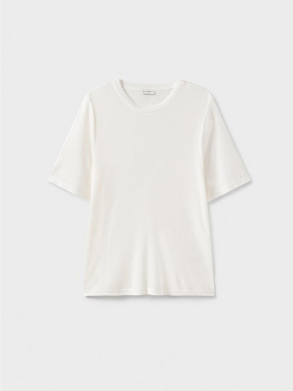 Silk White Ribbed T-shirt by Silk Laundry.