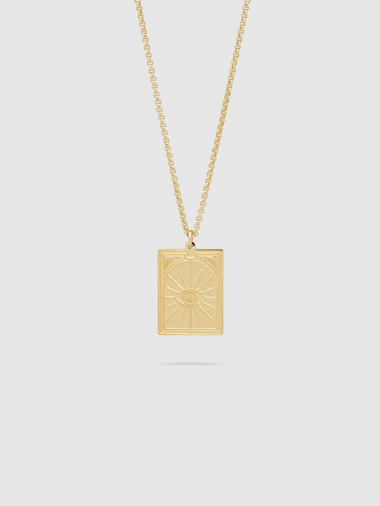 Tarot Sun Pendant Necklace in Gold
