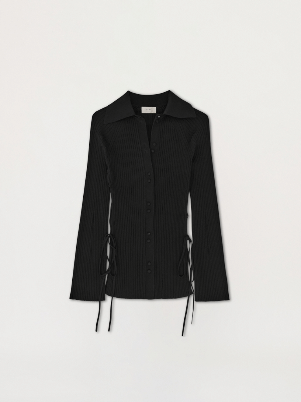 Elodie Rib Knit Top in Black